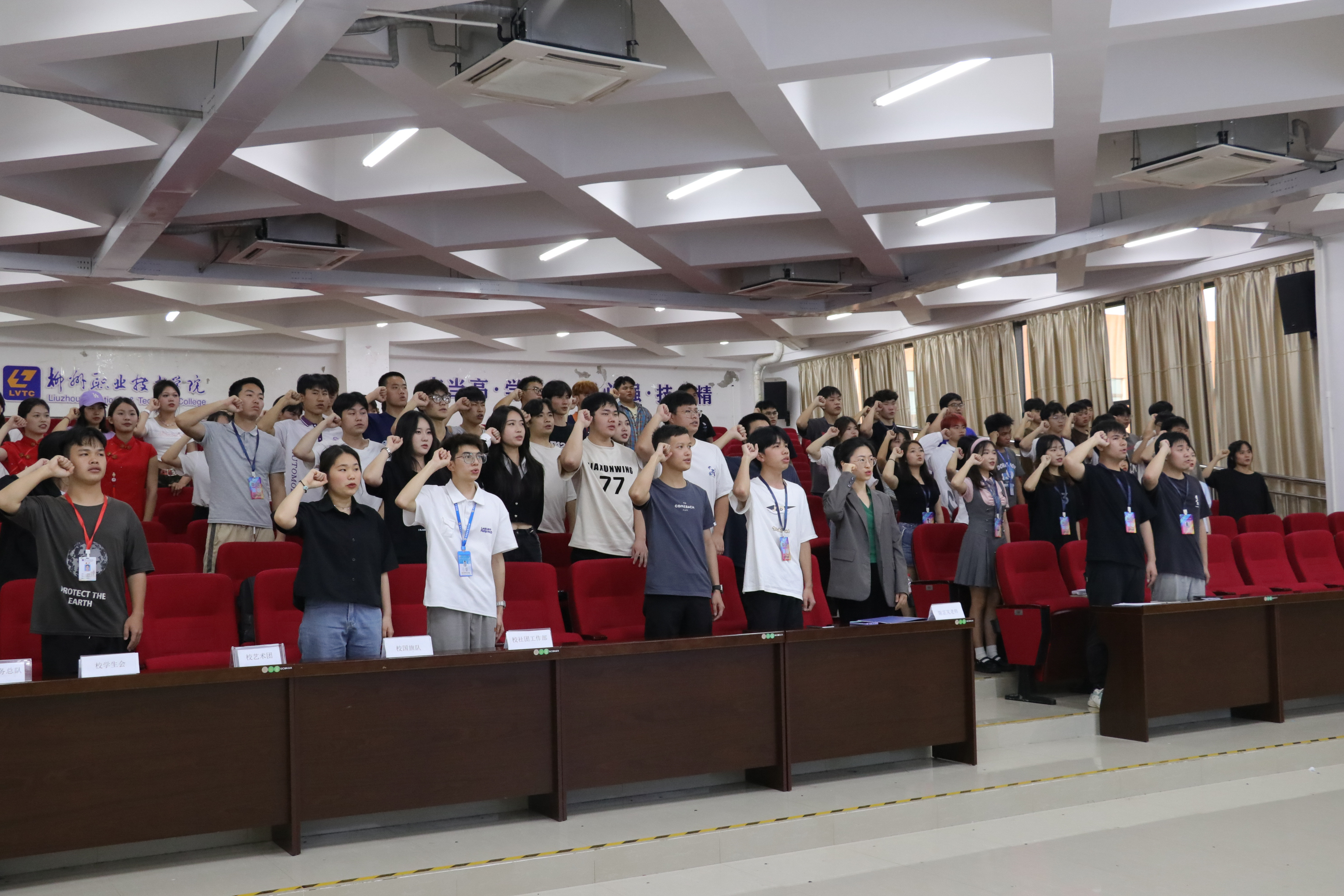 全体人员向团期宣誓 全体人员向团期宣誓