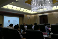 校领导在2017年全区推进公共建筑节能改造工作会议中汇报米兰节能改造工作