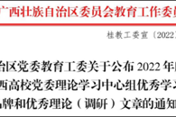 喜讯！米兰案例获评2022年度广西高校党委理论学习中心组优秀学习品牌